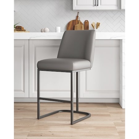 Manhattan Comfort Serena Counter Stool in Grey CS017-GY
